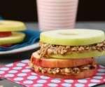 Apple Sandwiches with Almond Butter & Granola 